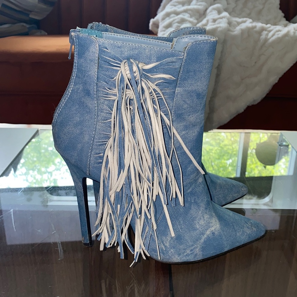 Light Blue Denim Booties